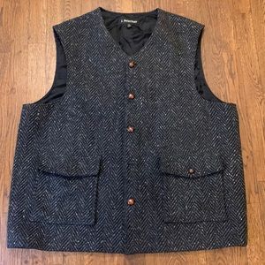 J. Peterman Herringbone Vest Magee Donegal Wool Men’s XXL